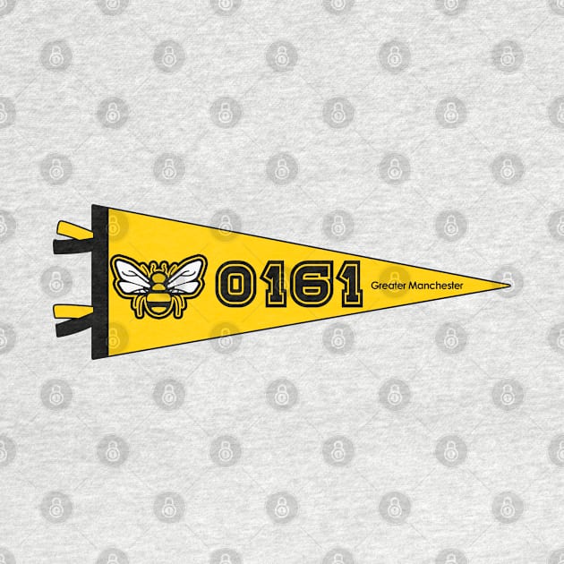 0161 Greater Manchester Bee Sports Varsity Pennant by jimmy-digital